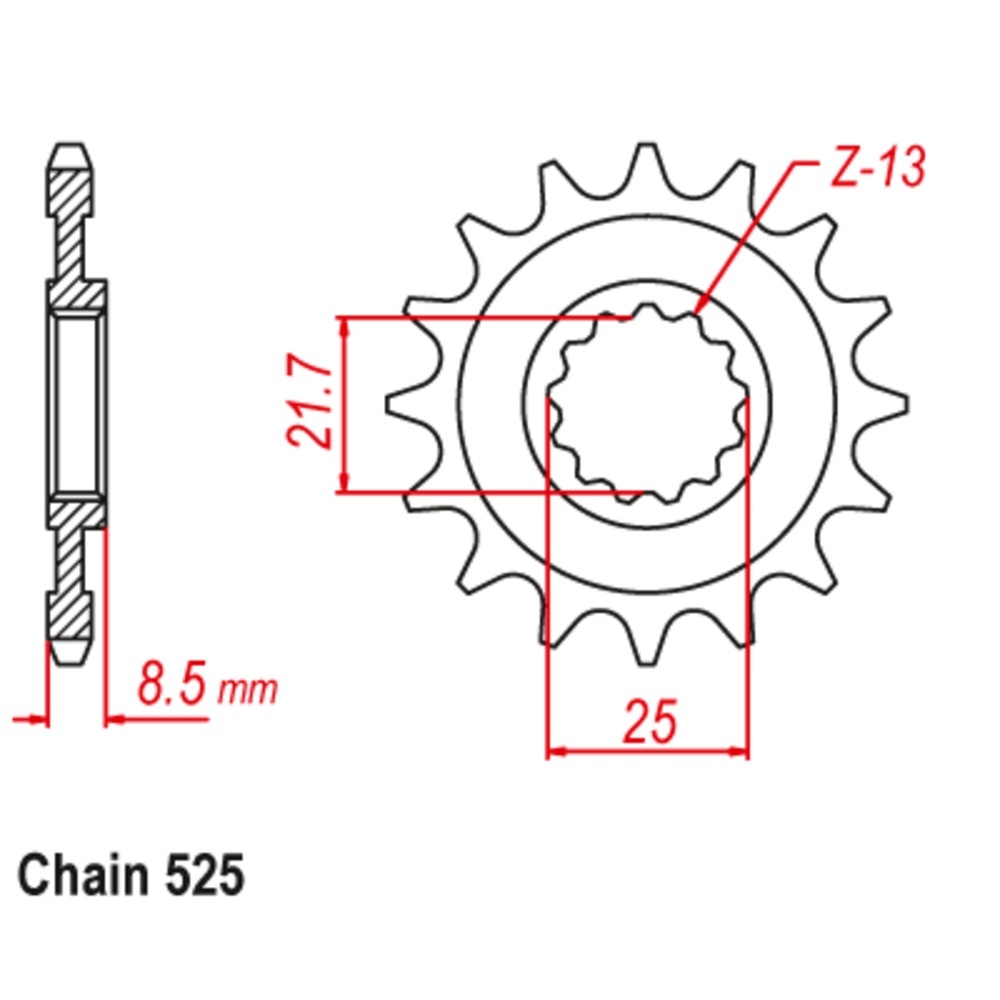 SUPERSPROX 525 PITCH FRONT SPROCKET KAWASAKI ZX10