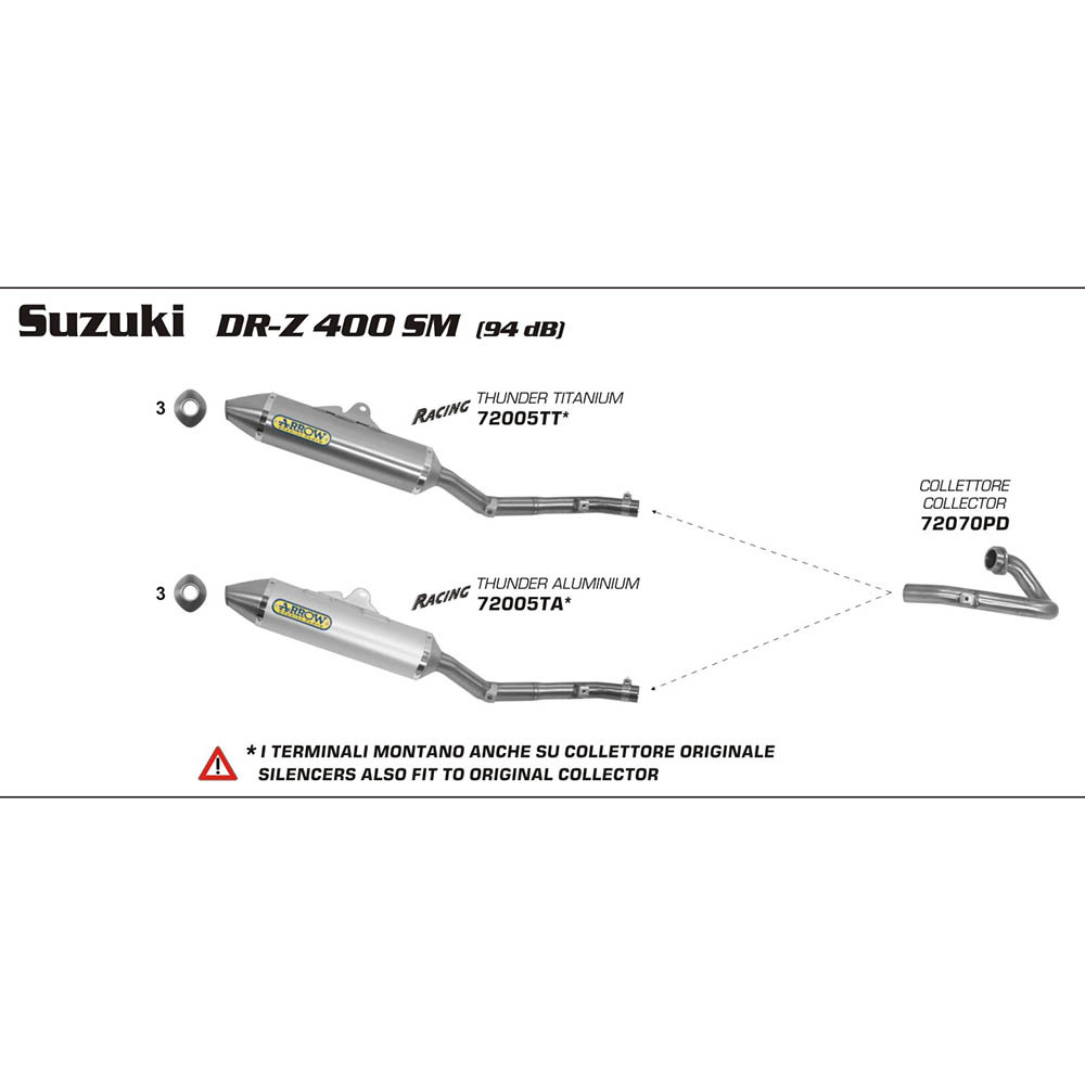 ARROW EXHAUST TITANIUM THUNDER SLIPON SUZUKI DRZ400SM '0513