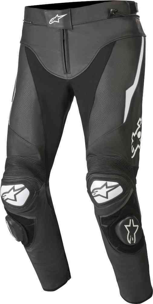 ALPINESTARS TRACK V2 LEATHER PANTS BLACK WHITE