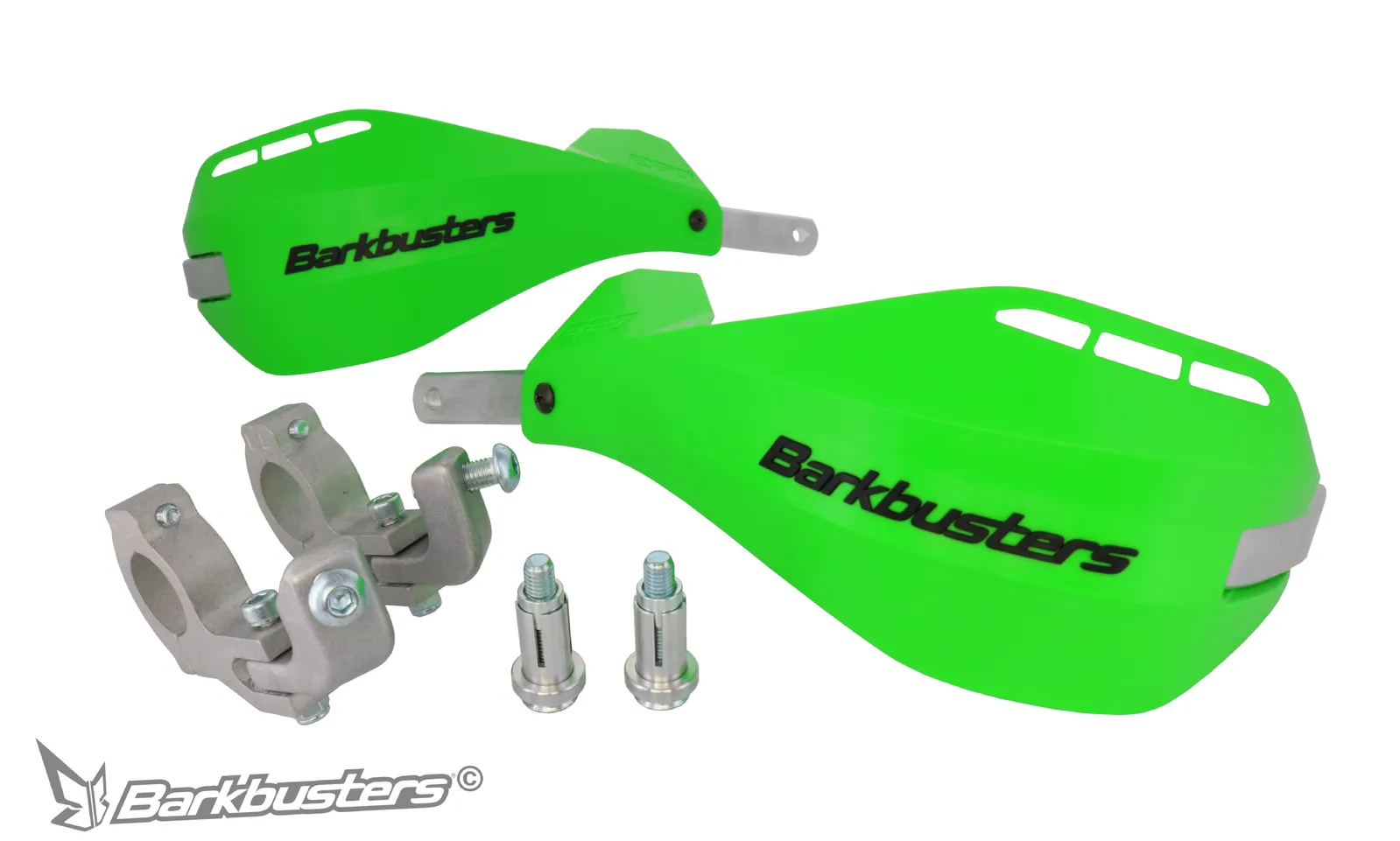 Barkbusters Handlebar Clamp Kit For Street Motorcycles – Universal Fit, Silver Finish (BB-BTC-06)