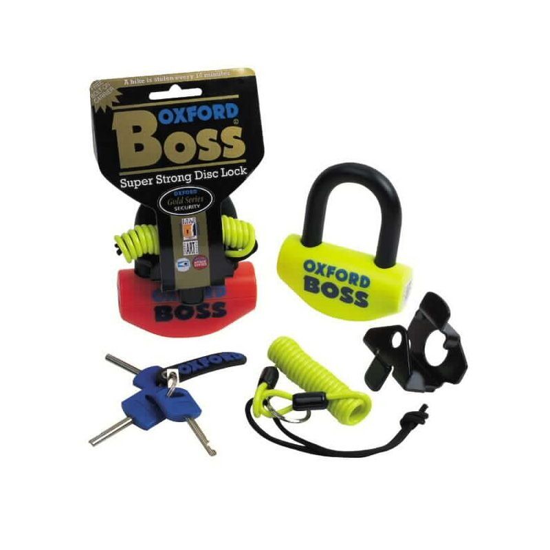 Oxford Boss Alarm Disc Lock- 14mm Yellow