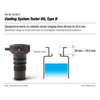 MOTIONPRO COOLING SYSTEM TESTER ADAPTOR ONLY - TYPE B (RADIATOR NECK RANGE 20MM - 24.5MM) - EURO MOTORCYCLES **