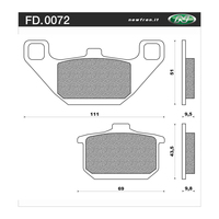 NEWFREN BRAKE PADS - FD0072-BT TOURING ORGANIC   
