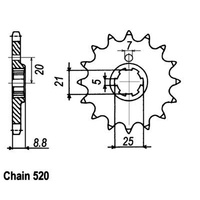 SUPERSPROX 520 PITCH FRONT SPROCKET KAWASAKI/HUSQVARNA 