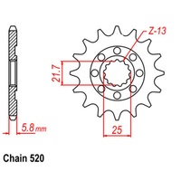 SUPERSPROX 520 PITCH FRONT SPROCKET KAWASAKI KX450F 06 