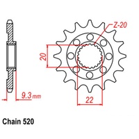 SUPERSPROX 520 PITCH FRONT SPROCKET KAWASAKI KX250F 06 