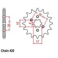 SUPERSPROX 420 PITCH FRONT SPROCKET Z50 