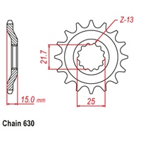 SUPERSPROX 630 PITCH FRONT SPROCKET ZX750 