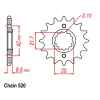 SUPERSPROX 520 PITCH FRONT SPROCKET HONDA/KAWASAKI 