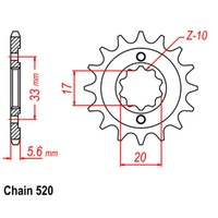 SUPERSPROX 520 PITCH FRONT SPROCKET SUZUKI RMZ 250 