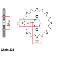 SUPERSPROX 428 PITCH FRONT SPROCKET YAMAHA TTR 125