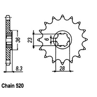 SUPERSPROX 520 PITCH FRONT SPROCKET RM465/500 