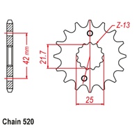 SUPERSPROX 520 PITCH FRONT SPROCKET SUZUKI/YAMAHA 