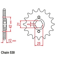 SUPERSPROX 530 PITCH FRONT SPROCKET YAMAHA 