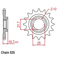 SUPERSPROX 525 PITCH FRONT SPROCKET KAWASAKI 