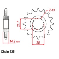 SUPERSPROX 525 PITCH FRONT SPROCKET KAWASAKI 