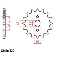 SUPERSPROX 420 PITCH FRONT SPROCKET SUZUKI/YAMAHA 