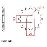 SUPERSPROX 520 PITCH FRONT SPROCKET YAMAHA 