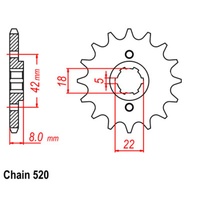 SUPERSPROX 520 PITCH FRONT SPROCKET SUZUKI/YAMAHA 