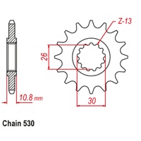SUPERSPROX 530 PITCH FRONT SPROCKET YAMAHA 
