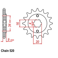 SUPERSPROX 520 PITCH FRONT SPROCKET YAMAHA 