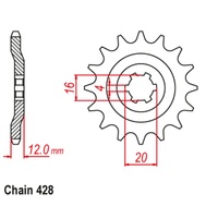 SUPERSPROX 428 PITCH FRONT SPROCKET YAMAHA 