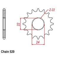 SUPERSPROX 520 PITCH FRONT SPROCKET APRILIA 125 RS 