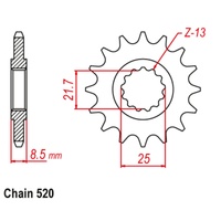 SUPERSPROX 520 PITCH FRONT SPROCKET YAMAHA 