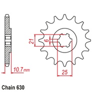 SUPERSPROX 630 PITCH FRONT SPROCKET HONDA