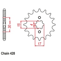 SUPERSPROX 428 PITCH FRONT SPROCKET HONDA