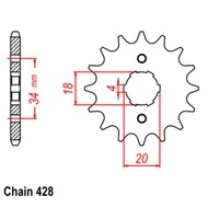 SUPERSPROX 428 PITCH FRONT SPROCKET HONDA