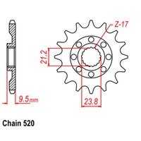 SUPERSPROX 520 PITCH FRONT SPROCKET SUZUKI RMZ 450 05/06 