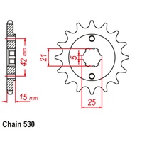 SUPERSPROX 530 PITCH FRONT SPROCKET DUCATI 500 SL PANTAH SPORTS