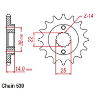 SUPERSPROX 530 PITCH FRONT SPROCKET DUCATI