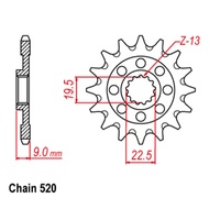 SUPERSPROX 520 PITCH FRONT SPROCKET SUZUKI RMZ 250 13-14 