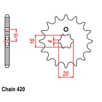 SUPERSPROX 420 PITCH FRONT SPROCKET KAWASAKI/YAMAHA