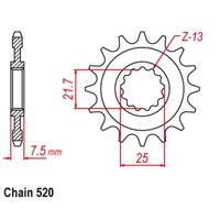 SUPERSPROX 520 PITCH FRONT SPROCKET KAWASAKI 