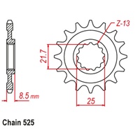 SUPERSPROX 525 PITCH FRONT SPROCKET KAWASAKI ZX10 