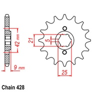 SUPERSPROX 428 PITCH FRONT SPROCKET YAMAHA 