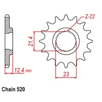 SUPERSPROX 520 PITCH FRONT SPROCKET YAMAHA YFM250R 