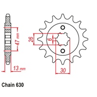 SUPERSPROX 630 PITCH FRONT SPROCKET YAMAHA 