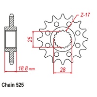 SUPERSPROX 525 PITCH FRONT SPROCKET APRILIA 1000RSV 