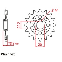 SUPERSPROX 520 PITCH FRONT SPROCKET APRILIA 450/550 RVX/SVX 