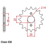 SUPERSPROX 530 PITCH FRONT SPROCKET DUCATI