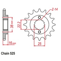 SUPERSPROX 525 PITCH FRONT SPROCKET DUCATI