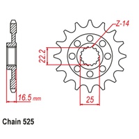 SUPERSPROX 525 PITCH FRONT SPROCKET DUCATI