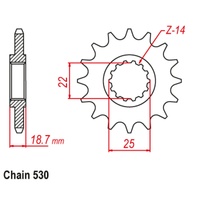 SUPERSPROX 530 PITCH FRONT SPROCKET DUCATI 1200 MULTISTRADA 