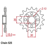 SUPERSPROX 525 PITCH FRONT SPROCKET BMW S1000 RR 