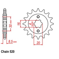 SUPERSPROX 520 PITCH FRONT SPROCKET HUSQVARNA