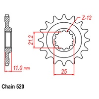 SUPERSPROX 520 PITCH FRONT SPROCKET HUSQVARNA